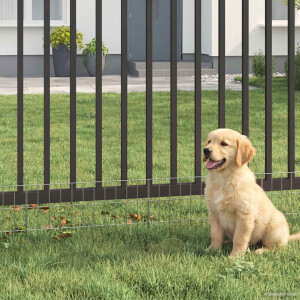vidaXL Tuin omheining met palen 12 st 55 x 30 cm Gegalvaniseerd staal