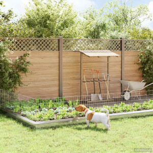 vidaXL Tuin omheining met palen 12 st 95 x 50 cm Gegalvaniseerd staal