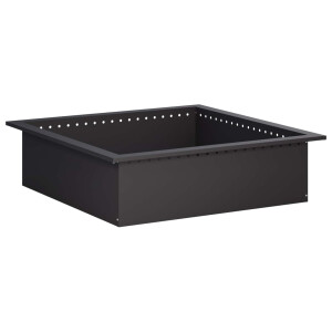 vidaXL Vuurkorfring Zwart 90 x 90 x 25 cm Staal