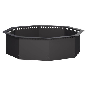 vidaXL Vuurkorfring Zwart 80 x 80 x 25 cm Staal