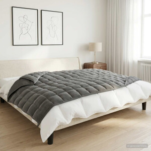 vidaXL Verzwaringsdeken Antraciet 155 x 220 cm 7 kg 100% Katoen 205T