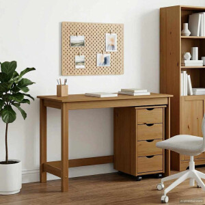 vidaXL Bureau Kas Set 2 st HoningBruin Massief grenenhout