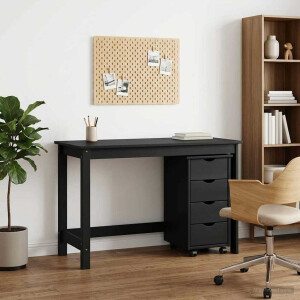 vidaXL Bureau Kas Set 2 st Grijs Massief grenenhout