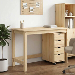 vidaXL Bureau Kas Set 2 st Bruin Massief grenenhout