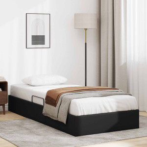vidaXL Ottoman Bedframe met opslag Zwart 100 x 200 cm Nep Leer