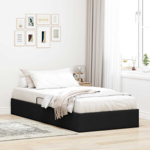 vidaXL Ottoman Bedframe met opslag Zwart 100 x 200 cm Stof