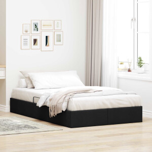 vidaXL Ottoman Bedframe met opslag Zwart 120 x 200 cm Stof