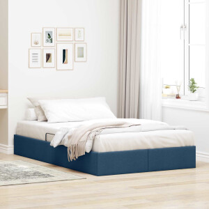vidaXL Ottoman Bedframe met opslag Blauw 120 x 200 cm Stof