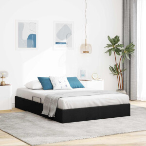 vidaXL Ottoman Bedframe met opslag Zwart 140 x 200 cm Stof