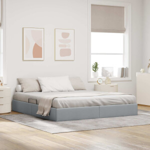 vidaXL Ottoman Bedframe met opslag Lichtgrijs 160 x 200 cm Stof