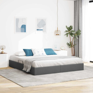 vidaXL Ottoman Bedframe met opslag Donkergrijs 160 x 200 cm Stof