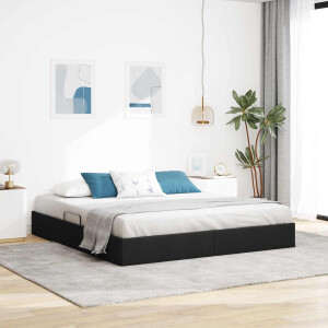 vidaXL Ottoman Bedframe met opslag Zwart 180 x 200 cm Stof