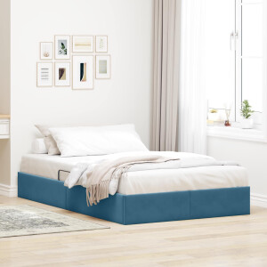 vidaXL Opslag bed met hoofdeinde Donkerblauw 120 x 200 cm Fluweel