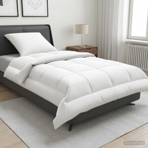 vidaXL Dekbed en Kussen Set 2 pcs 155x200 cm Zomer 200 GSM Wol Wit