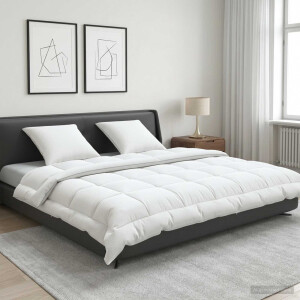 vidaXL Dekbed en Kussen Set 3 pcs 220x240 cm Zomer 140 GSM Wol Wit