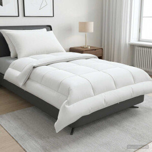 vidaXL Dekbed en Kussen Set 3 pcs 140x220 cm Zomer 200 GSM Wol Wit
