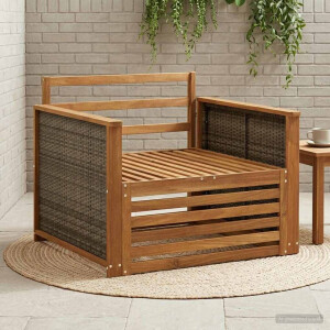 vidaXL Buiten Midden Sofa Massief Acaciahout Naturel