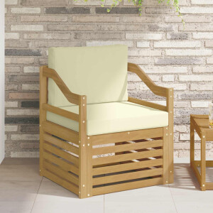 vidaXL Tuinbank Polyester Wit en crèmekleurig