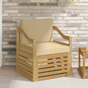 vidaXL Tuinbank Polyester wit en beige