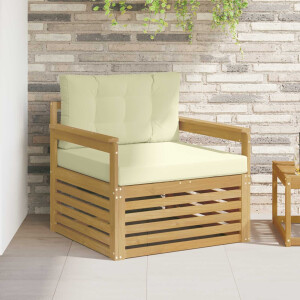 vidaXL Tuinbank Polyester Wit en crèmekleurig