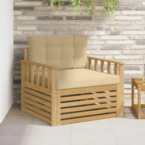 vidaXL Tuinbank Polyester wit en beige