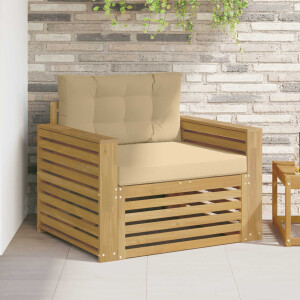 vidaXL Tuinbank Polyester Wit en Beige
