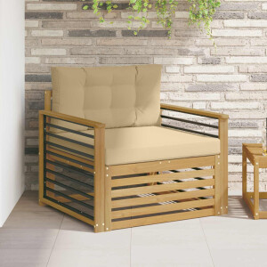 vidaXL Tuinbank Polyester wit en beige