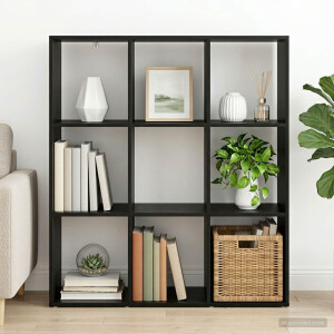vidaXL Boekenkast 102 x 29 x 103,5 cm Bewerkt hout Zwart eiken