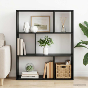 vidaXL Boekenkast 102 x 29 x 103,5 cm Bewerkt hout Zwart eiken