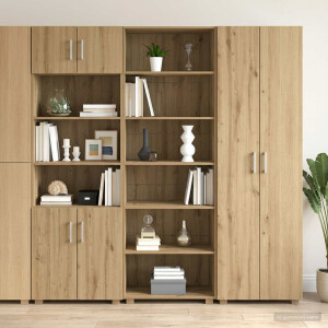 vidaXL Dressoir Artisanaal eiken 70 x 41 x 185 cm Bewerkt hout