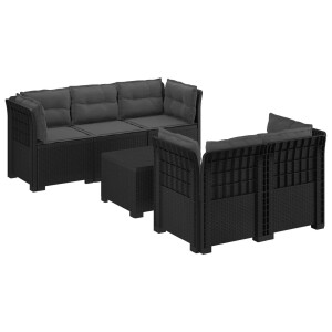 vidaXL 5-Zits Tuin Sofa met Kussens Rattan Look PP Antraciet