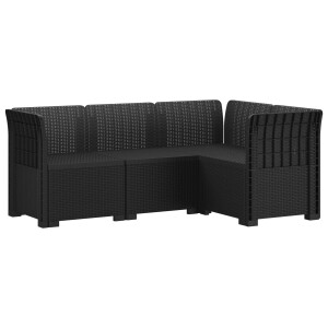 vidaXL 4-Zits Tuin Sofa Rattan Look PP Antraciet