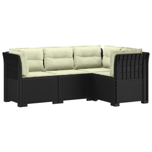 vidaXL 4-Zits Tuin Sofa met Kussens Rattan Look PP Antraciet