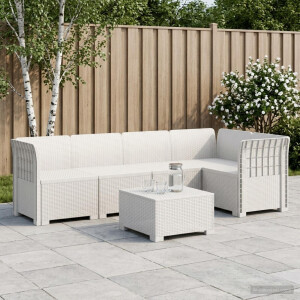vidaXL 5-Zits Tuin Sofa Rattan Look PP Wit