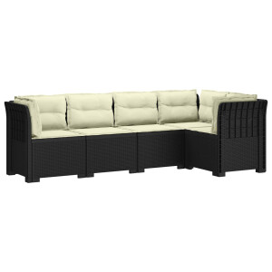 vidaXL 5-Zits Tuin Sofa met Kussens Rattan Look PP Antraciet