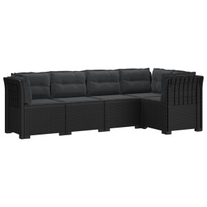 vidaXL 5-Zits Tuin Sofa met Kussens Rattan Look PP Antraciet
