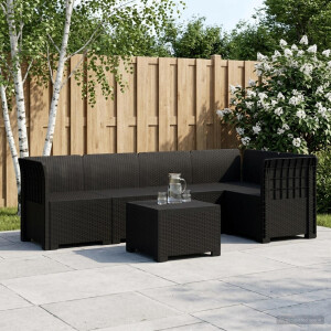 vidaXL 5-Zits Tuin Sofa Rattan Look PP Antraciet