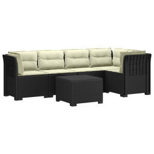 vidaXL 5-Zits Tuin Sofa met Kussens Rattan Look PP Antraciet