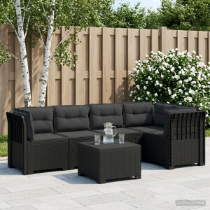 vidaXL 5-Zits Tuin Sofa met Kussens Rattan Look PP Antraciet