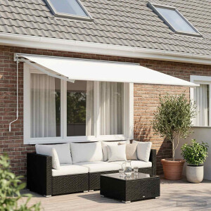 vidaXL Vervangingsdoek voor zonnescherm Wit 600 × 350 cm Polyester