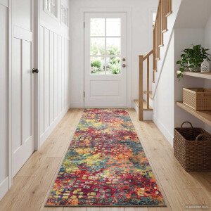 vidaXL Vloerkleedloper LESAKA kleurrijk 50 x 250 cm Diamantvelours