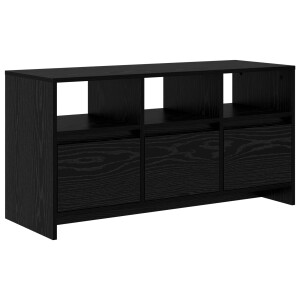 vidaXL Tv-meubel 102 x 37,5 x 52,5 cm Zwart eiken Bewerkt hout