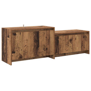 vidaXL Tv-meubel 147 x 35 x 50 cm Eikenhout Bewerkt hout
