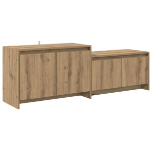 vidaXL Tv-meubel 147 x 35 x 50 cm Artisanaal eiken Bewerkt hout