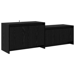 vidaXL Tv-meubel 147 x 35 x 50 cm Zwart eiken Bewerkt hout