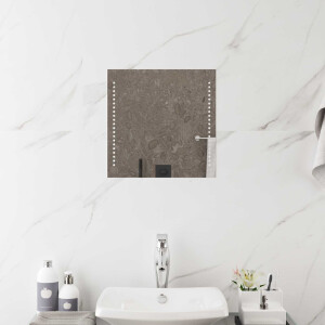 vidaXL LED Badkamer Spiegel Transparant 40 x 40 cm gehard glas