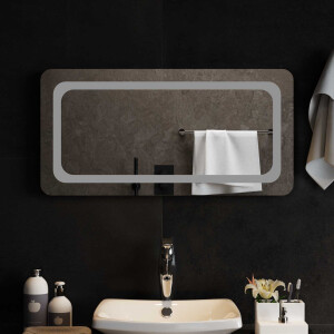 vidaXL LED Badkamer Spiegel Transparant 80 x 40 cm gehard glas