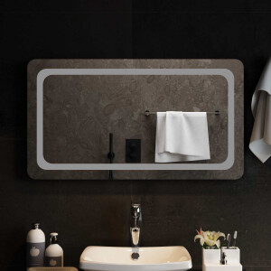 vidaXL LED Badkamer Spiegel Transparant 90 x 50 cm gehard glas
