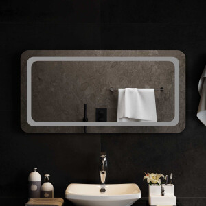 vidaXL LED Badkamer Spiegel Transparant 100 x 50 cm gehard glas