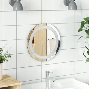 vidaXL LED Badkamer Spiegel Transparant Ø 30 cm gehard glas